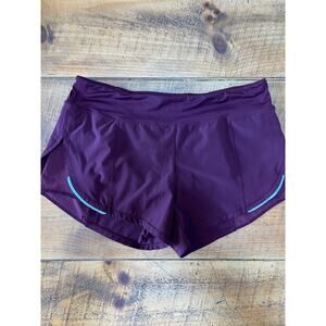 Womens Zyia Maroon Mesh Energy Highrise Reflective Running Shorts Lined Size‎ L